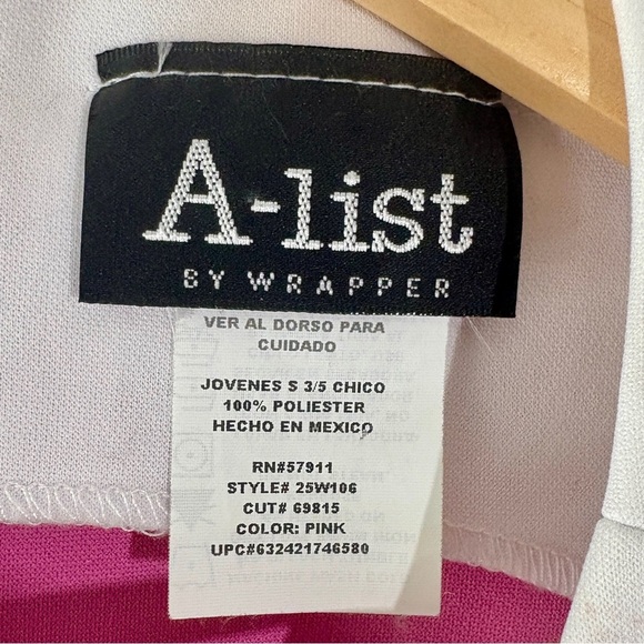 A-list Bright Pink & White Retro Sheath Dress, size XS/ Juniors size 5 - Picture 4 of 12